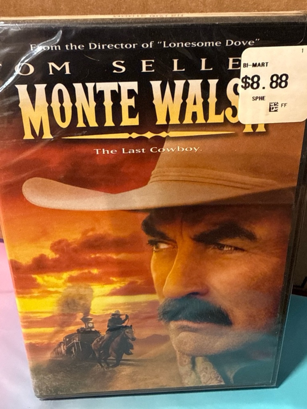 Monte Walsh VHS / Tom Selleck Western Cover - Sunset Orange & Tan
